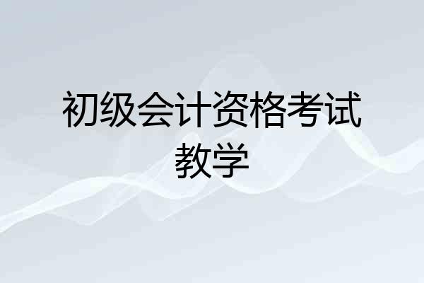 初级会计资格考试教学