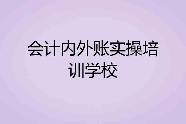 会计内外账实操培训学校