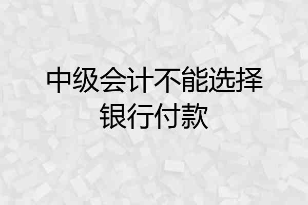 中级会计不能选择银行付款