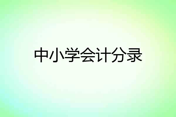 中小学会计分录
