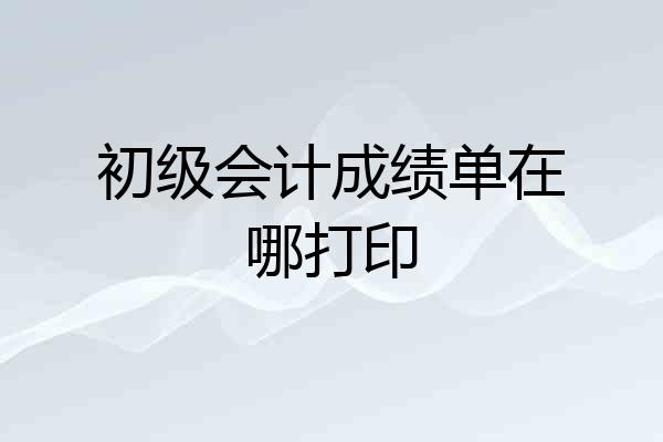 初级会计成绩单在哪打印
