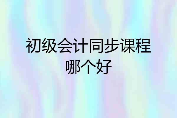 初级会计同步课程哪个好