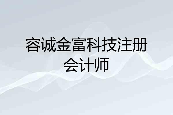 容诚金富科技注册会计师