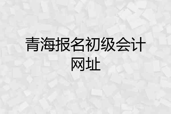青海报名初级会计网址