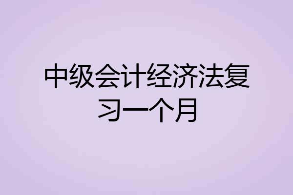 中级会计经济法复习一个月