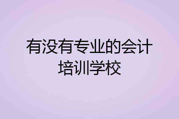 有没有专业的会计培训学校