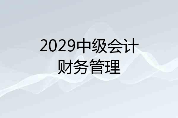 2029中级会计财务管理