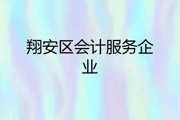 翔安区会计服务企业