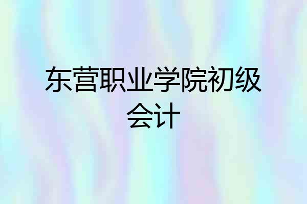东营职业学院初级会计