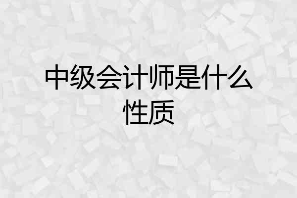 中级会计师是什么性质