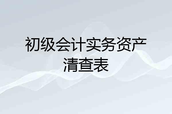 初级会计实务资产清查表