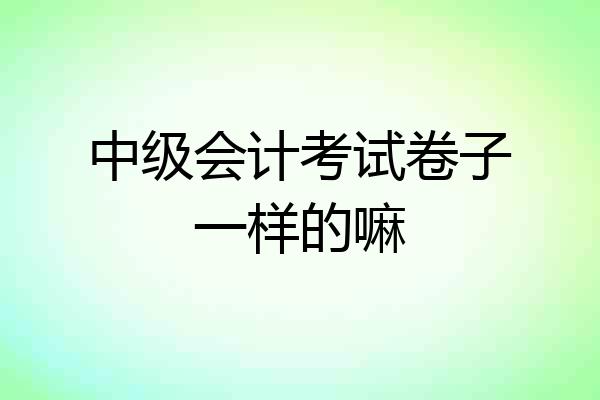 中级会计考试卷子一样的嘛