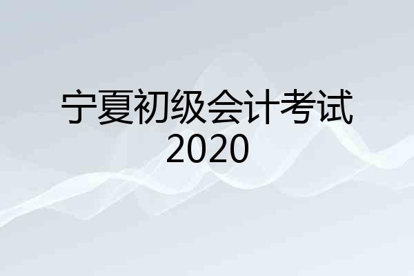 宁夏初级会计考试2020