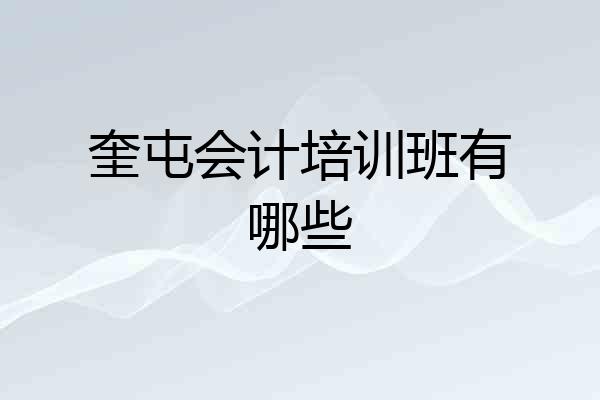 奎屯会计培训班有哪些