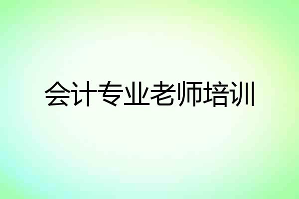 会计专业老师培训