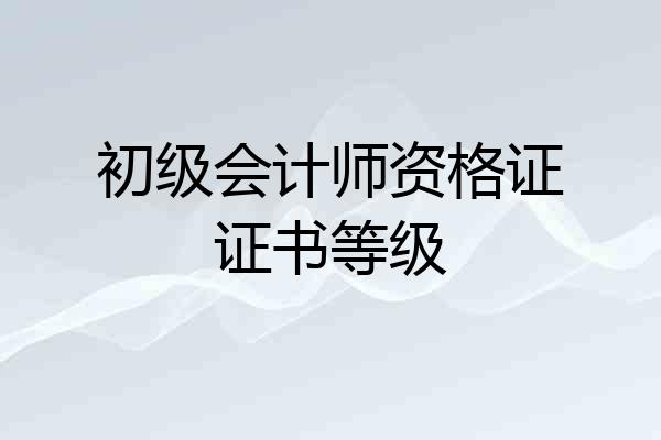 初级会计师资格证证书等级