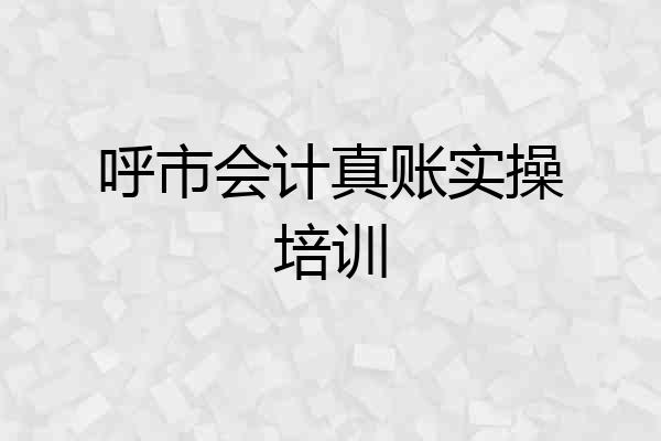 呼市会计真账实操培训