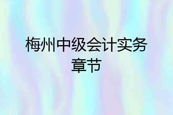 梅州中级会计实务章节