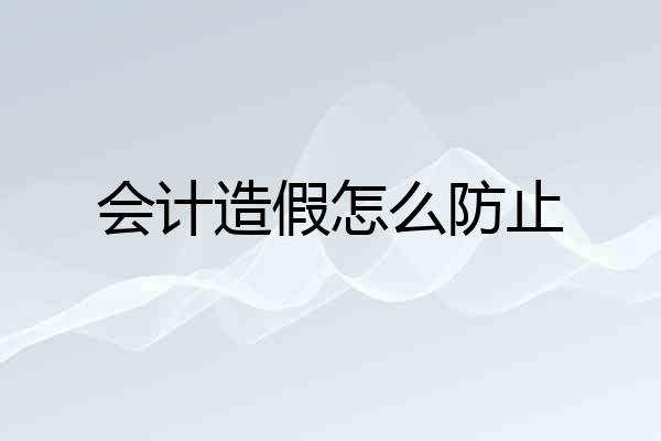 会计造假怎么防止