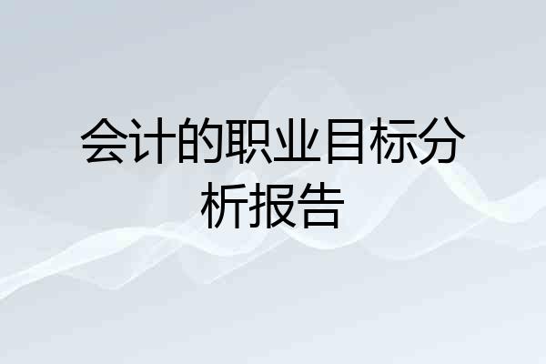 会计的职业目标分析报告