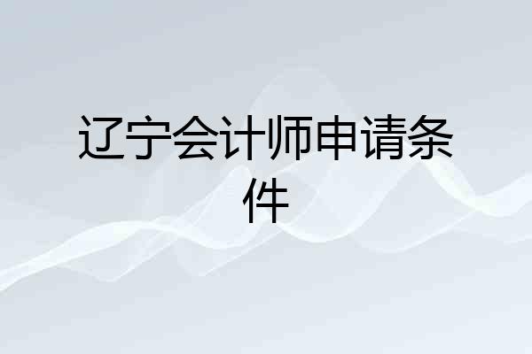 辽宁会计师申请条件