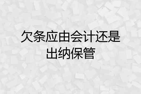 欠条应由会计还是出纳保管