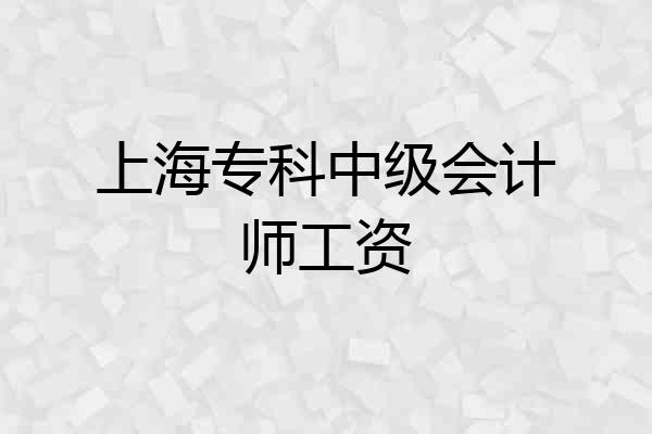 上海专科中级会计师工资