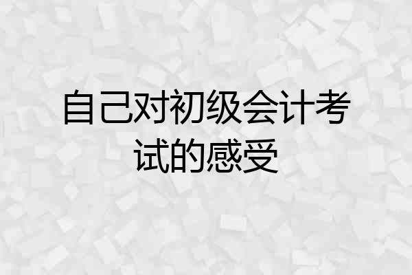自己对初级会计考试的感受