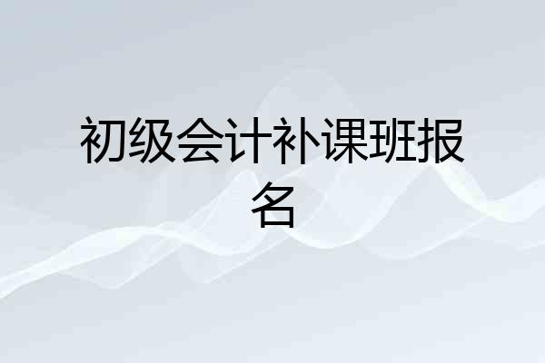 初级会计补课班报名