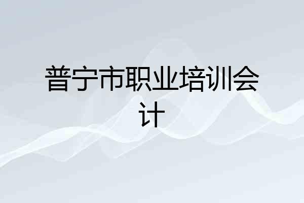 普宁市职业培训会计