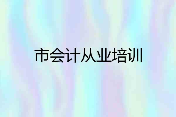 市会计从业培训