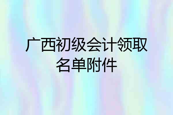 广西初级会计领取名单附件