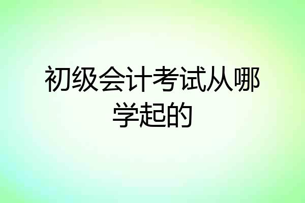 初级会计考试从哪学起的
