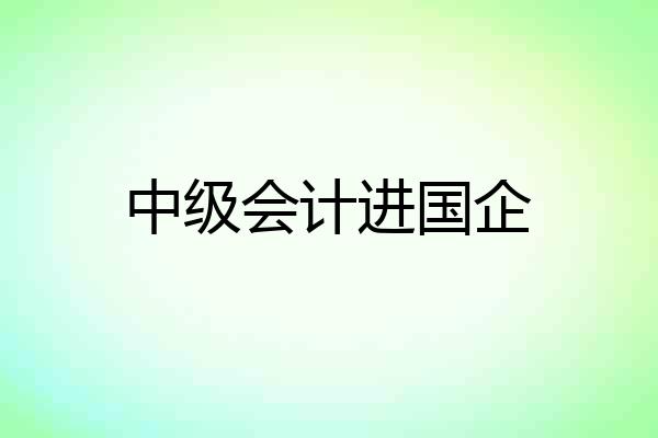 中级会计进国企