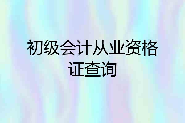 初级会计从业资格证查询