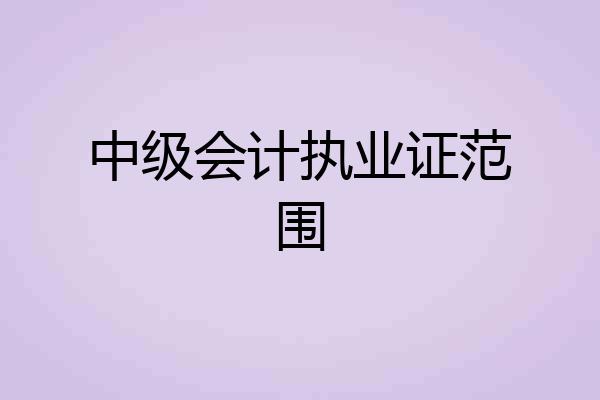 中级会计执业证范围
