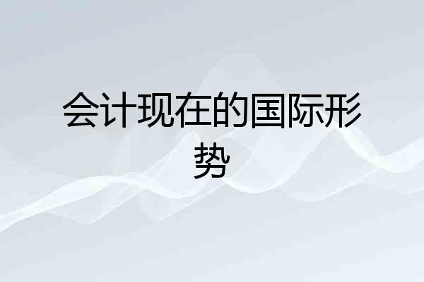 会计现在的国际形势