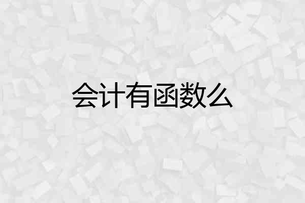 会计有函数么