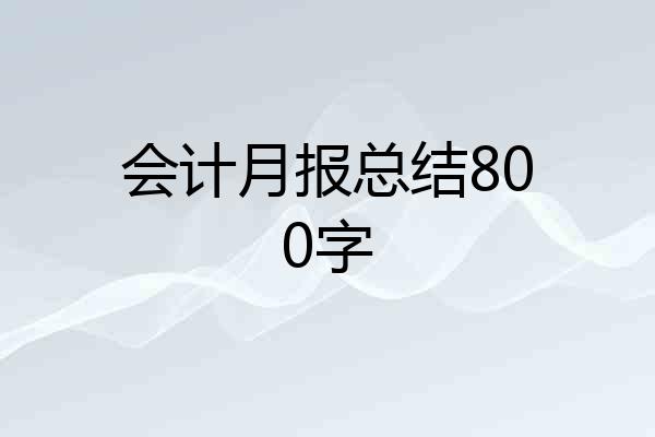 会计月报总结800字
