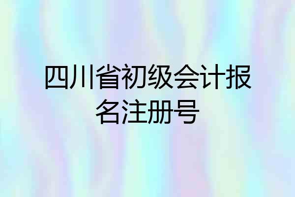 四川省初级会计报名注册号