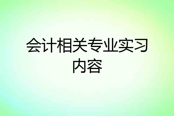会计相关专业实习内容