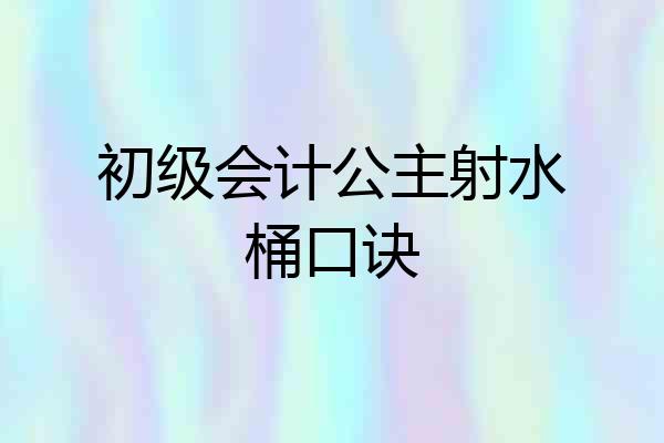 初级会计公主射水桶口诀