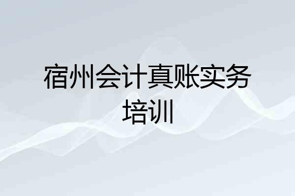 宿州会计真账实务培训