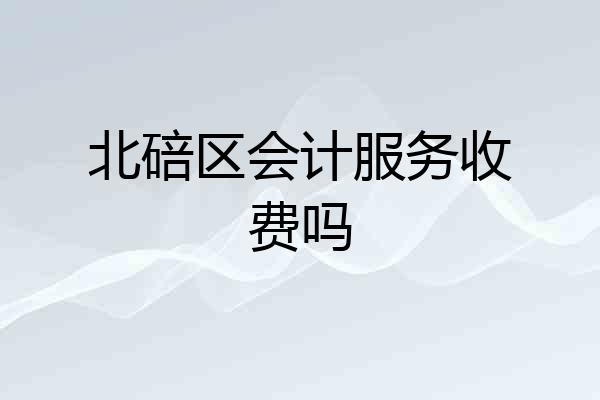 北碚区会计服务收费吗