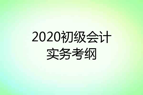 2020初级会计实务考纲