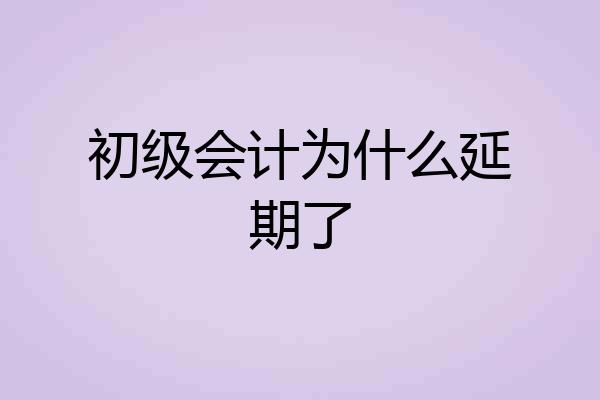 初级会计为什么延期了