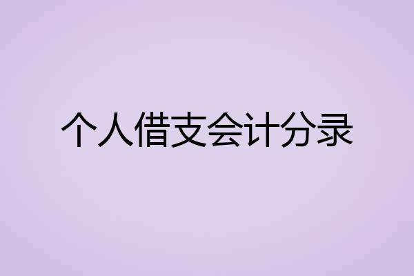 个人借支会计分录