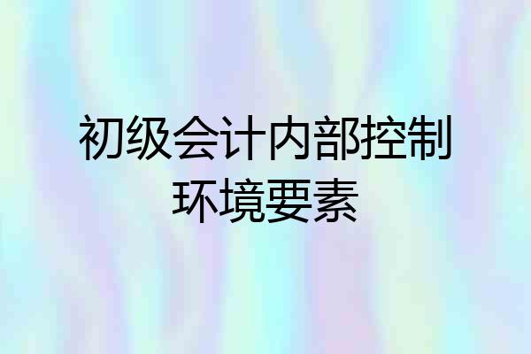 初级会计内部控制环境要素