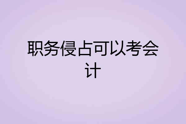 职务侵占可以考会计