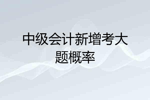 中级会计新增考大题概率